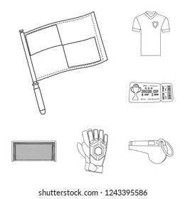 Vector illustration of soccer and gear logo. Set of soccer and tournament vector icon for stock.