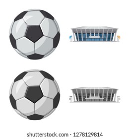 Vector illustration of soccer and gear logo. Set of soccer and tournament stock vector illustration.