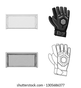 Vector illustration of soccer and gear logo. Collection of soccer and tournament stock vector illustration.