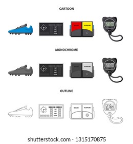 Vector illustration of soccer and gear logo. Collection of soccer and tournament stock symbol for web.