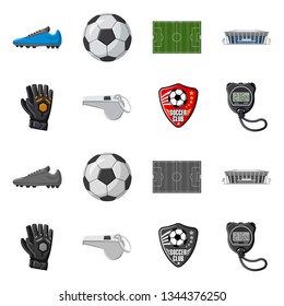 Vector illustration of soccer and gear logo. Collection of soccer and tournament vector icon for stock.