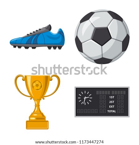 Vector illustration of soccer and gear logo. Collection of soccer and tournament vector icon for stock.