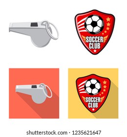 Vector illustration of soccer and gear sign. Set of soccer and tournament vector icon for stock.