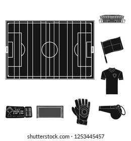 Vector illustration of soccer and gear sign. Set of soccer and tournament stock vector illustration.