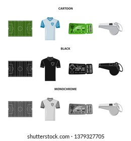 Vector illustration of soccer and gear sign. Set of soccer and tournament stock symbol for web.