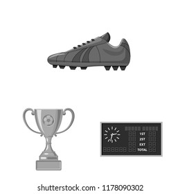 Vector illustration of soccer and gear symbol. Collection of soccer and tournament vector icon for stock.