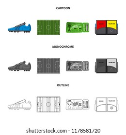 Vector illustration of soccer and gear symbol. Collection of soccer and tournament stock vector illustration.