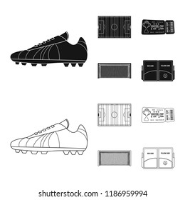 Vector illustration of soccer and gear symbol. Set of soccer and tournament vector icon for stock.