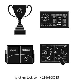 Vector illustration of soccer and gear symbol. Set of soccer and tournament stock symbol for web.