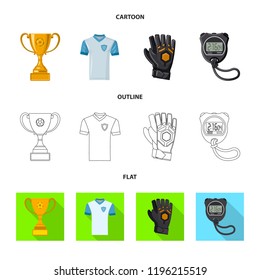 Vector illustration of soccer and gear symbol. Collection of soccer and tournament vector icon for stock.