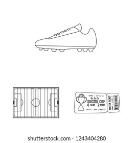 Vector illustration of soccer and gear symbol. Collection of soccer and tournament vector icon for stock.
