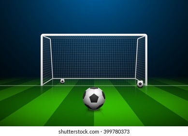 Vector illustration of Soccer goal and ball.