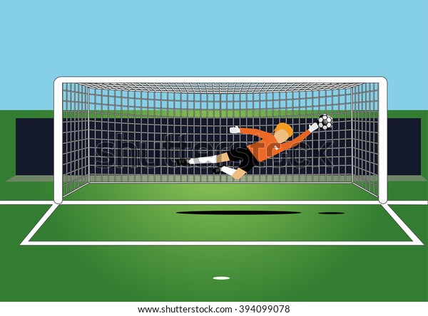 Vector Illustration Soccer Goal Keeper Catching Stock Vector (royalty 