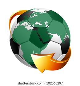 Vector illustration of soccer icon . Globe icon .