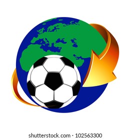 Vector illustration of soccer icon . Globe icon.