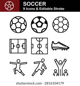 Vector Illustration of a Soccer Icon Set