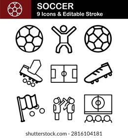 Vector Illustration of a Soccer Icon Set