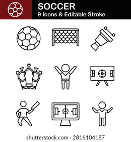 Vector Illustration of a Soccer Icon Set
