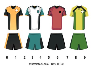 A vector illustration of soccer jersey design