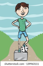 Vector illustration of a soccer player