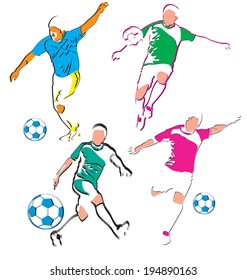 Vector illustration of  soccer  player