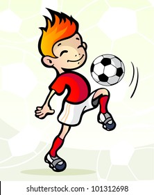 Vector illustration  of a soccer player with ball
