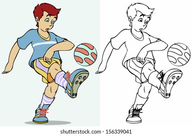 Vector illustration, soccer player, cartoon concept.