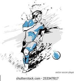 Vektorgrafik von Fußballspielern, die Fußball spielen