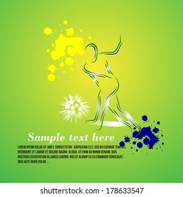Vector illustration of Soccer player kicks the ball 