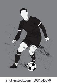 vector illustration Soccer Player Man