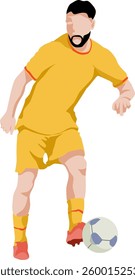 Vector Illustration of a Soccer Player in Motion