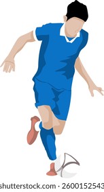 Vector Illustration of a Soccer Player in Motion