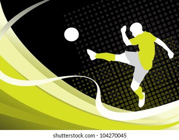 Vector illustration  of a soccer  player  silhouette