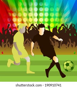 Vector illustration of  soccer players 