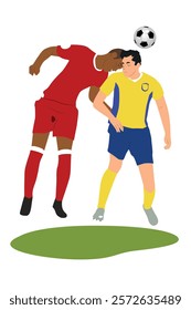 A vector illustration of Soccer Players Having Head Injury Concussion 