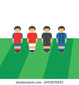 vector illustration of a soccer player's jersey character template being formed.