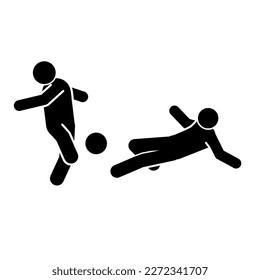 vector illustration of soccer players silhouette 