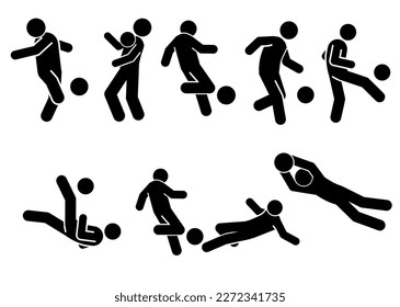 vector illustration of soccer players silhouette 