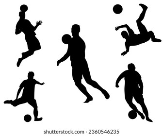 Vektorgrafik der Silhouette eines Fußballspielers