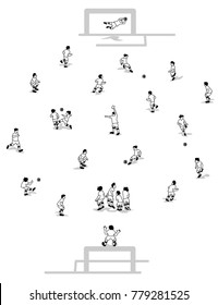 Vector illustration of Soccer positions in flat design.
