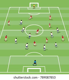 Vector illustration of Soccer positions in flat design.