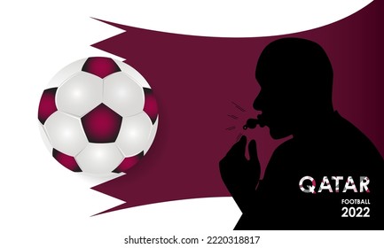 Ilustración vectorial de la silueta del árbitro de fútbol