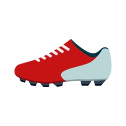 Vector Illustration Of Soccer Shoes, Football Boots Icon On A White Background Flat Style.