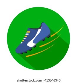 Vector illustration of soccer shoes, football boots icon on a white background. Sports shoes in a flat style.