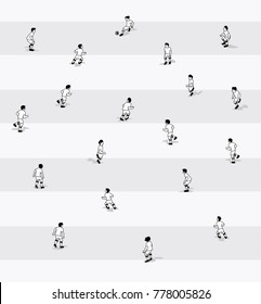 
Vector illustration of Soccer situation in flat design.