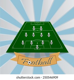 Vector illustration of soccer tactical set