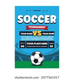 Vector Illustration of Soccer Tournament  Flyer Poster