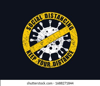 vector illustration of social distancing to stop the spread of germs 