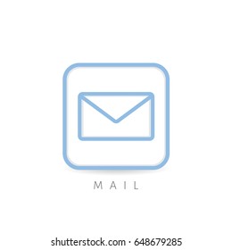 Vector illustration of social e-mail contact icon. 