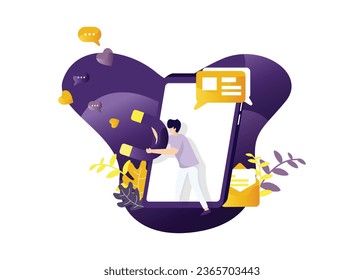 Vector illustration social engagement concept flat style